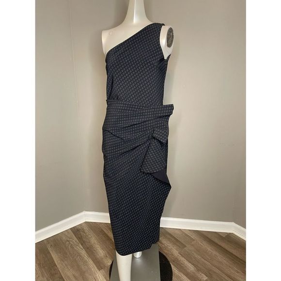 NWT Chiara Boni La Petite Robe Nihal Printed One-Shoulder Dress Size 6 $750 - Picture 7 of 10